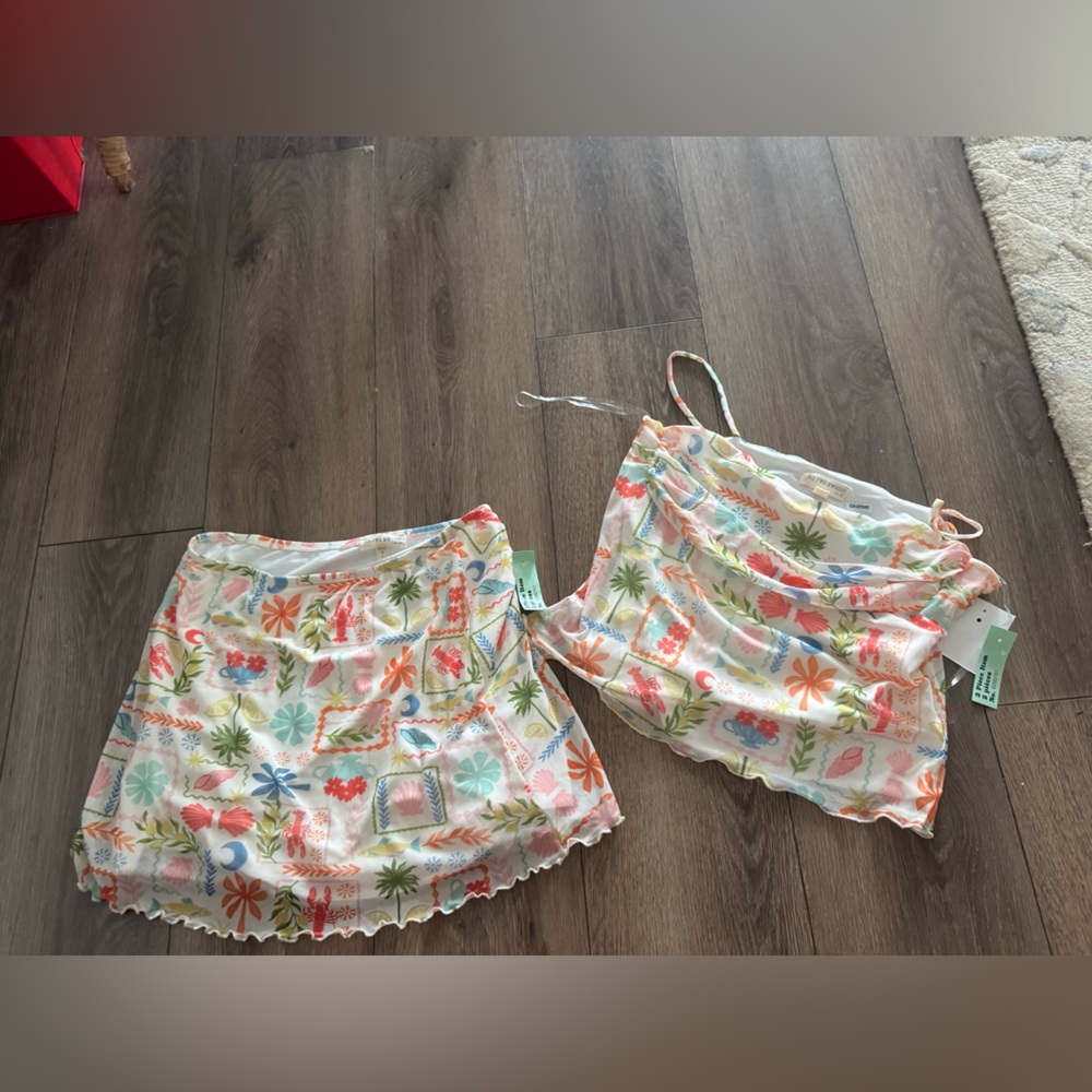 NWT See You Monday Women's Pastel Floral Orange Peach Blue Green set